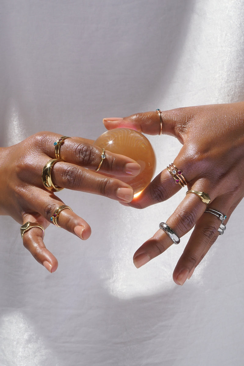 Double Chunky Ring with Recycled Metal Silver | Rings | Accessorize Global