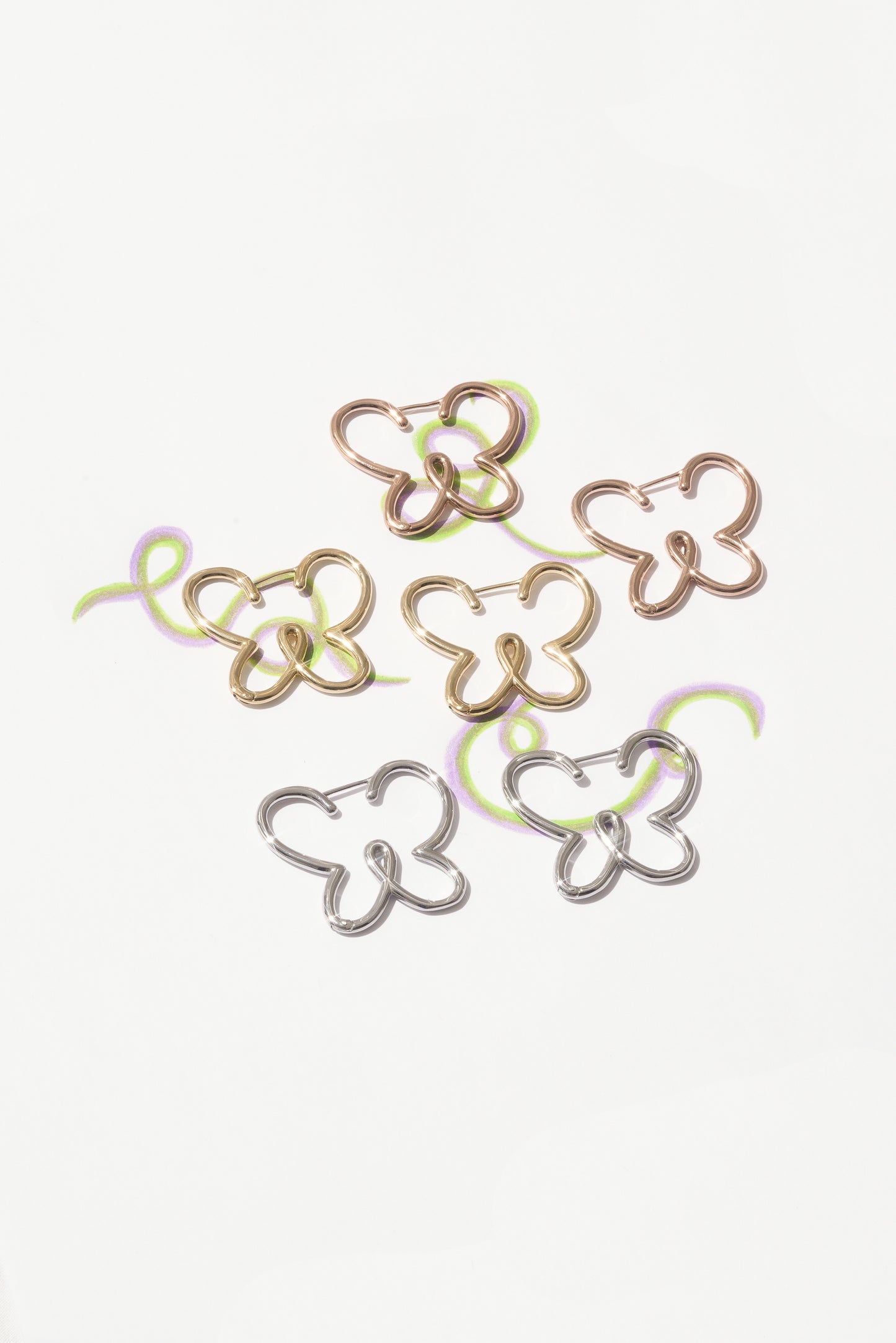 Flowerfly Doodle Hoops (Pair)