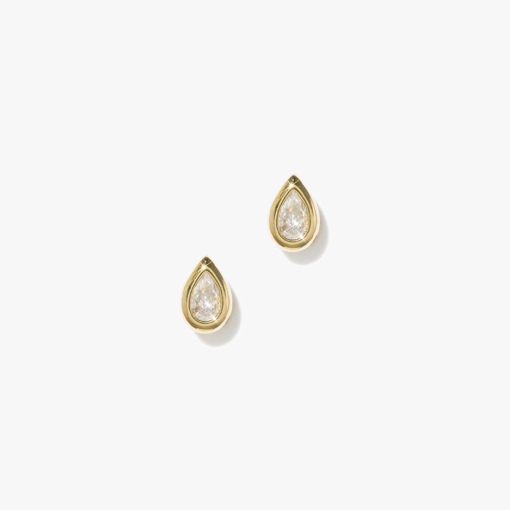 Teardrop Bezel Studs (Pair) – Ready-Made