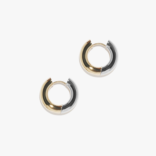 Dual Metal Chunky Infinity Hoops (Pair)