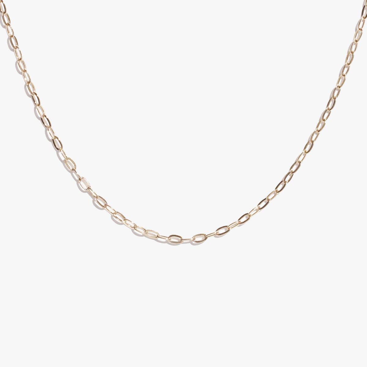 Oval Link Chain Silver / 14+2